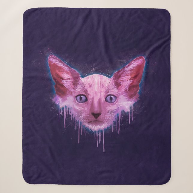 Pop Art Lykoi Cat Sherpadecke (Vorderseite)
