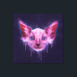 Pop Art Lykoi Werewolf Cat Leinwanddruck<br><div class="desc">Ein digitales Texturgemälde eines Katzenkopfes aus Lykoi mit Kratzern, Spritzen und Tropfen auf einem groben strukturierten Hintergrund.</div>