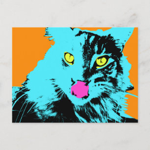 Pop Art Maine Coon Cat Postkarte