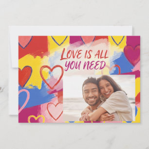 Pop-Art-malerei Valentinstag-Postkarte  Feiertagskarte