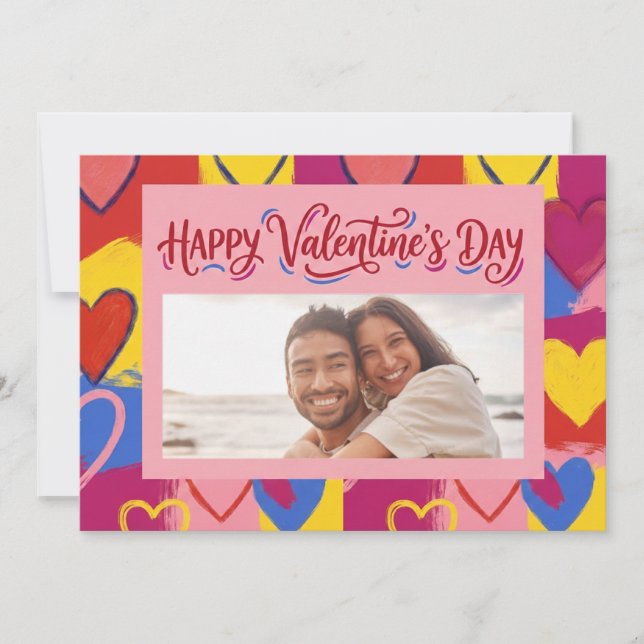 Pop-Art-Malerei zum Valentinstag  Feiertagskarte (Vorderseite)