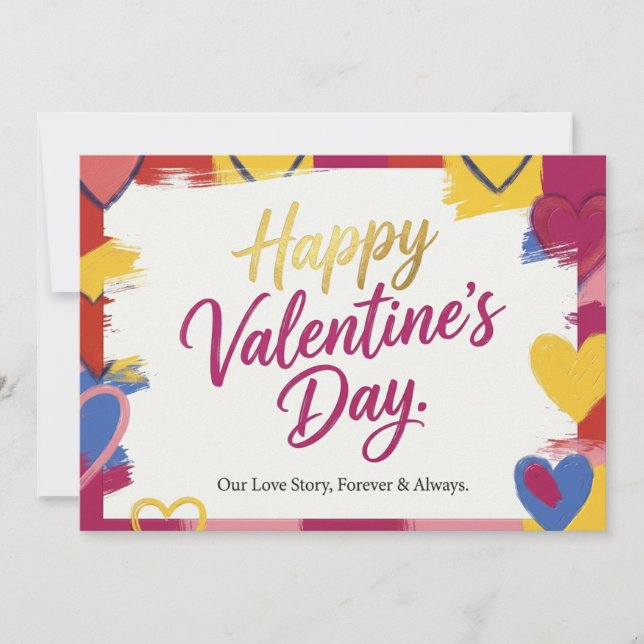 Pop-Art-Malerei zum Valentinstag  Feiertagskarte (Vorderseite)