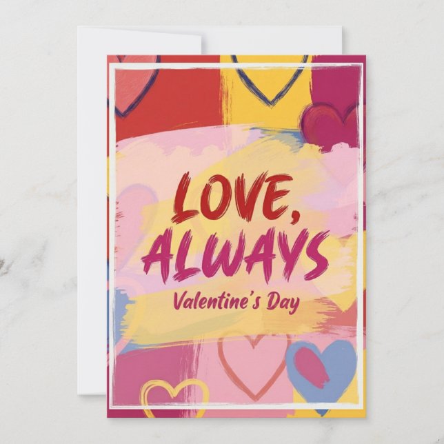 Pop-Art-Malerei zum Valentinstag  Feiertagskarte (Vorderseite)