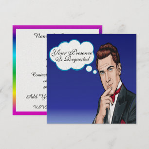 Pop Art Man Feierlichkeiten Einladung