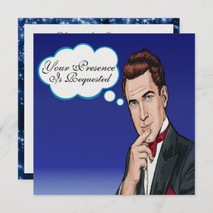 Pop Art Man Feierlichkeiten Einladung