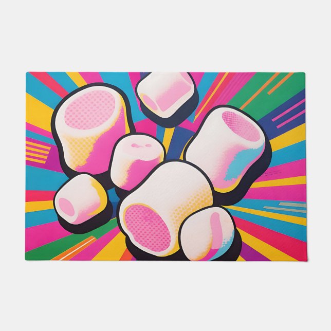 Pop-Art-Marshmallow-Explosion Fußmatte (Vorderseite)