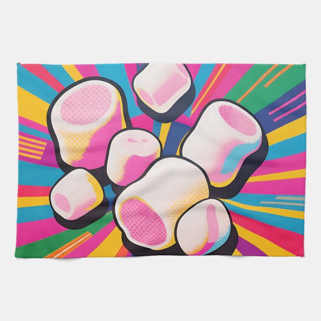 Pop-Art-Marshmallow-Explosion Geschirrtuch (Horizontal)