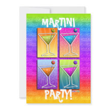 Pop Art MARTINIS Party EINLADUNG (5X7)