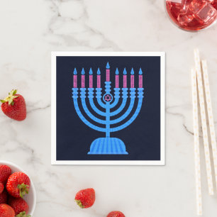 Pop Art Menorah Napkins Serviette