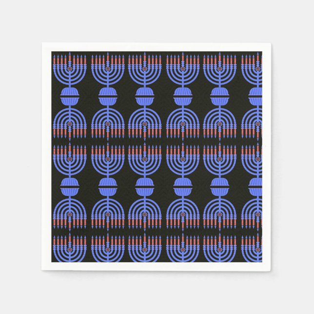Pop Art Menorah Napkins Serviette (Vorderseite)