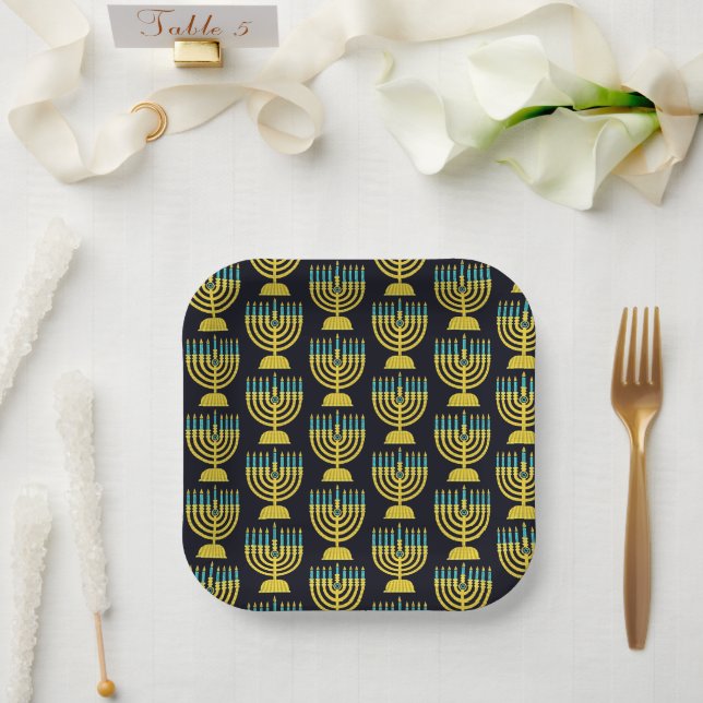 Pop Art Menorah Paper Teller (Hochzeit)