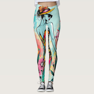Pop Art Modegirl | Edgy Sommer Floral Yoga Leggings