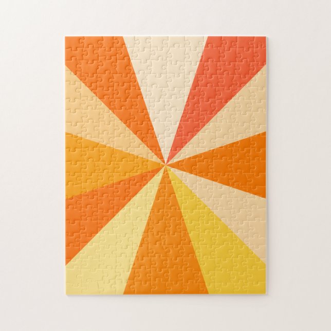Pop Art Modern 60er Funky Geometric Rays in Orange (Vertikal)