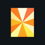 Pop Art Modern 60er Funky Geometric Rays in Orange Leinwanddruck<br><div class="desc">Dieses angesagte Retro-60er-inspiriert Pop-Kunstdesign hat psychedelische Orangenstrahlen / Sonnenbrillen,  die in einem geometrischen Muster abschießen. Dieses trendige,  minimalistische,  ultra-Mod-Design hat zwölf Strahlen in verschiedenen Orangetönen. Es ist groovy,  Baby.</div>