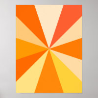 Pop Art Modern 60er Funky Geometric Rays in Orange