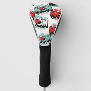 Pop-Art-MOM-Liebesmuster in Weiß Golf Headcover