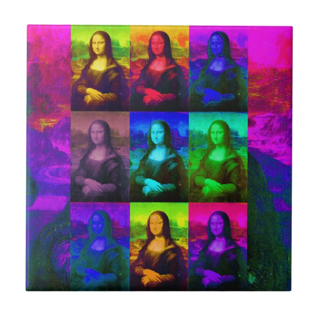 Pop Art Mona Lisa Fliese (Vorderseite)