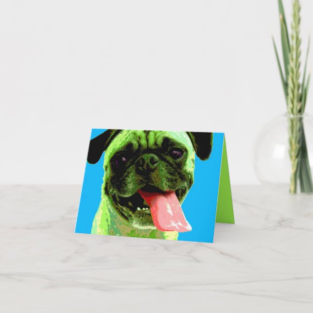 Pop Art Mops Karte (Vorderseite)