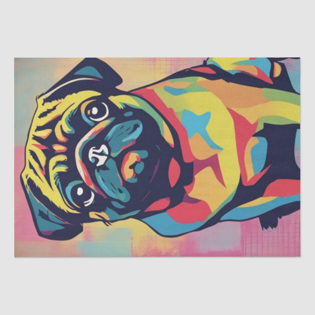 Pop Art Mops Portraits: Ein entzückendes Erlebnis Seidenpapier (Vorderseite)