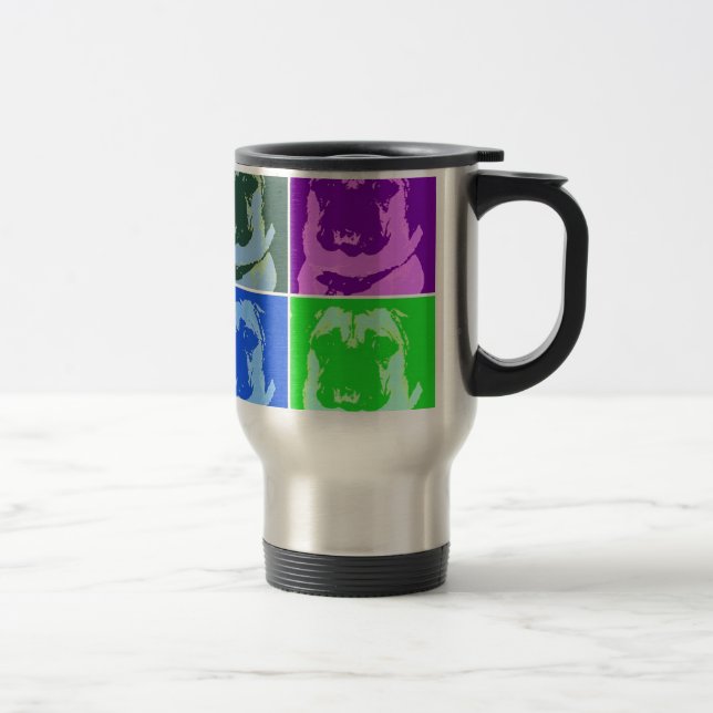 Pop Art Mops Reisebecher (Rechts)