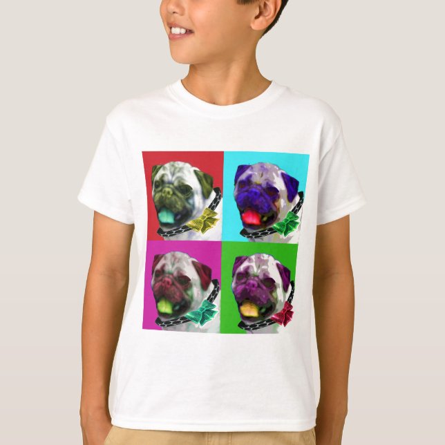 Pop Art Mops T-Shirt (Vorderseite)
