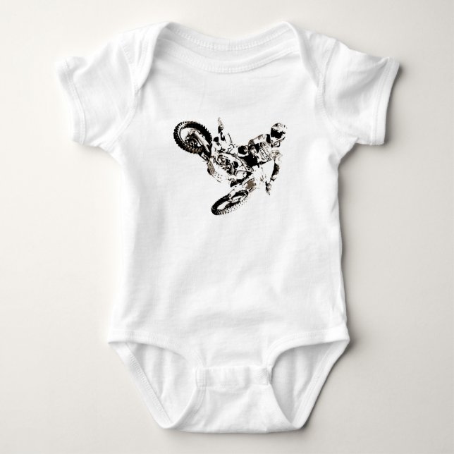 Pop Art Motocross Motorrad Sport Baby Strampler (Vorderseite)