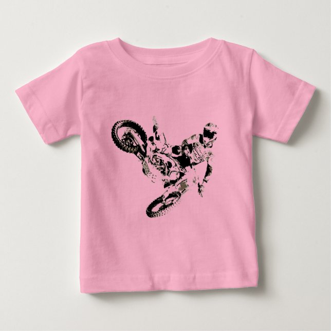 Pop Art Motocross Motorrad Sport Baby T-shirt (Vorderseite)