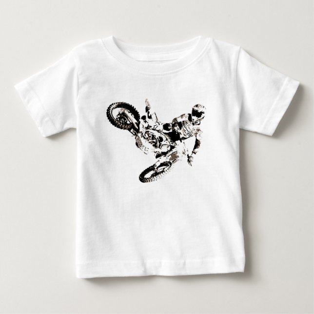 Pop Art Motocross Motorrad Sport Baby T-shirt (Vorderseite)