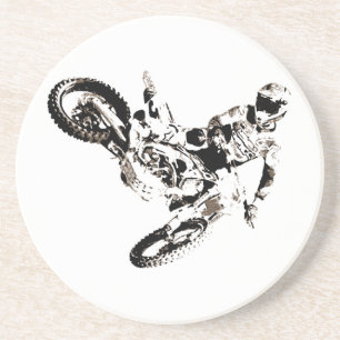 Pop Art Motocross Motorrad Sport Getränkeuntersetzer