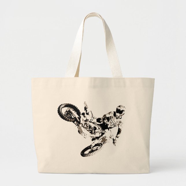 Pop Art Motocross Motorrad Sport Jumbo Stoffbeutel (Vorne)