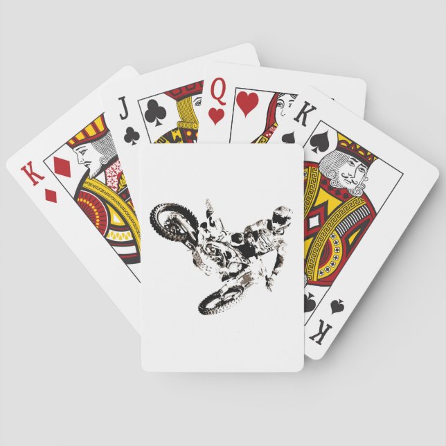 Pop Art Motocross Motorrad Sport Spielkarten (Rückseite)