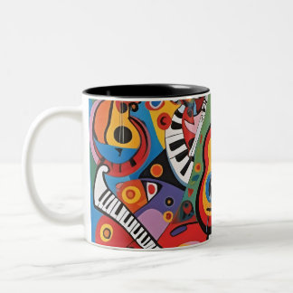Pop Art musical 001 Zweifarbige Tasse