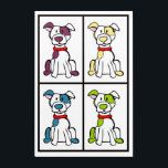 Pop Art Mutt / Bully Breed Acryl Wandkunst<br><div class="desc">Niedlicher,  farbiger Hund zeichnete,  dass ich in diesen Druck verwandelt habe. Mutt/Bully Breed</div>