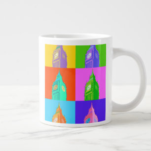 Pop Art Neon Big Ben Jumbo-Tasse
