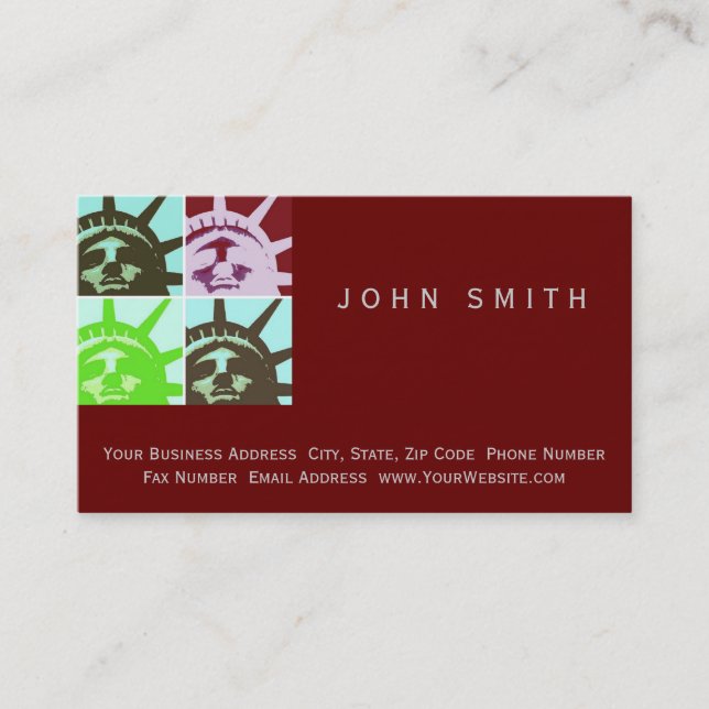 Pop Art New York City Business Card Visitenkarte (Vorderseite)