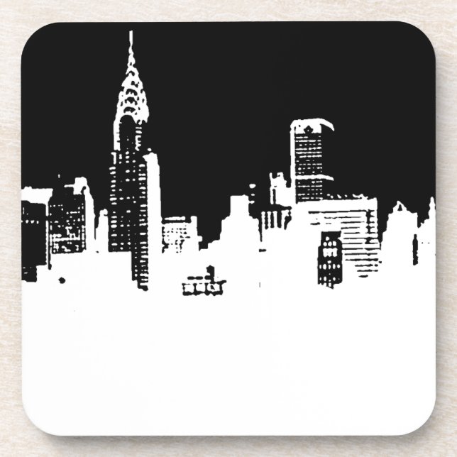 Pop Art New York City Hard Plastic Untersetzer (Vorderseite)