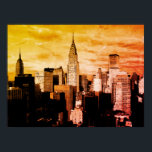 Pop Art New York City Ink Sketch Poster<br><div class="desc">New York City Midtown Old Style Image - Vintage New Yorker Kunstwerke</div>