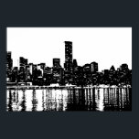 Pop Art New York City Manhattan Silhouette Poster<br><div class="desc">New York City Night Digital Image - USA Großstädte</div>
