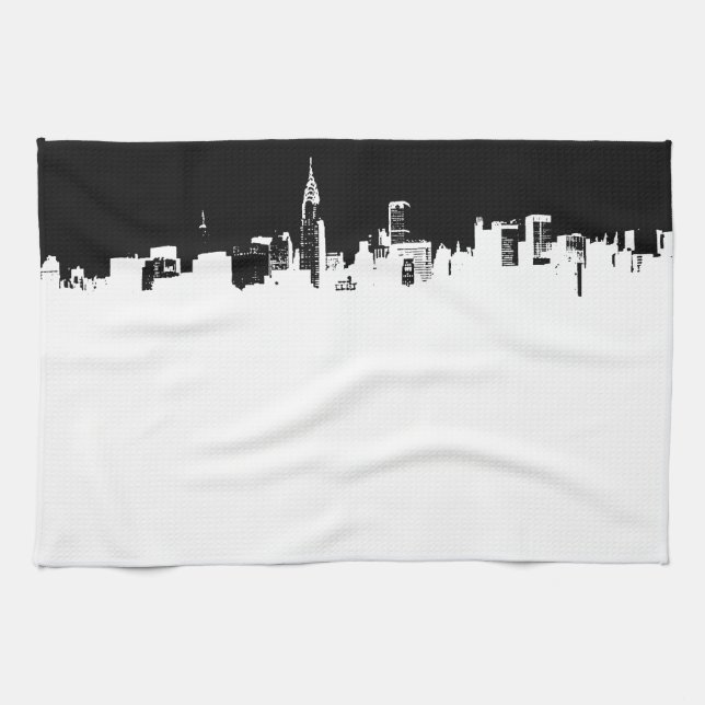 Pop Art New York City Panorama Küche Handtuch (Horizontal)