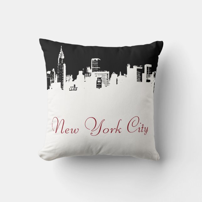 Pop Art New York City Panorama Poster Kissen (Vorderseite)