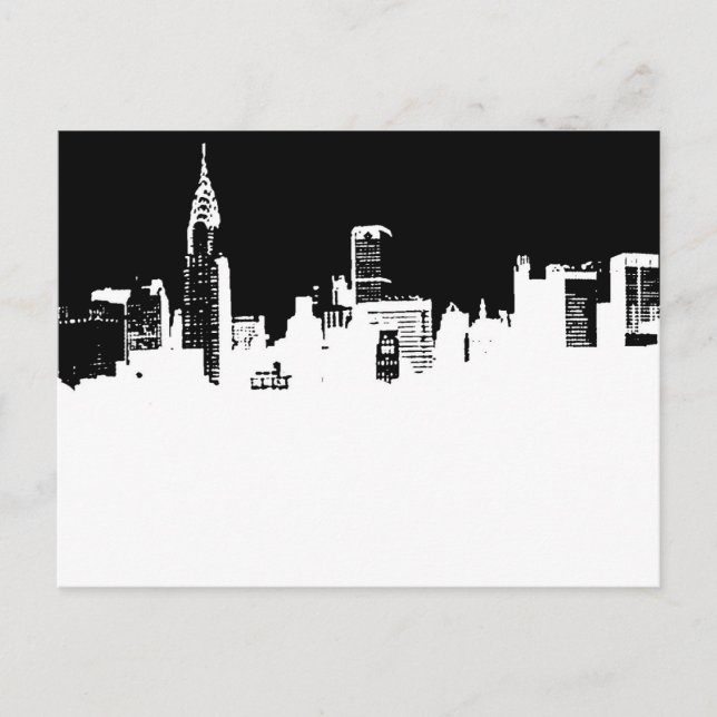 Pop Art New York City Panorama Postkarte (Vorderseite)