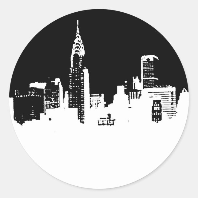 Pop Art New York City Panorama Sticker (Vorderseite)