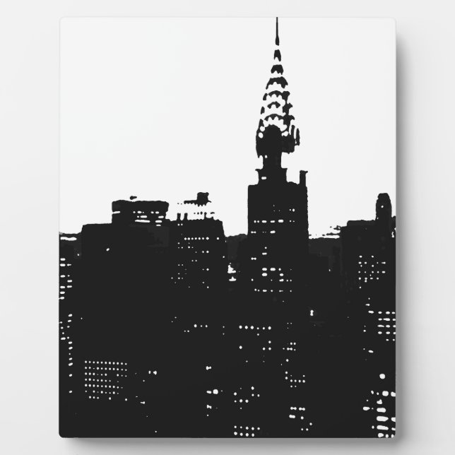 Pop Art New York Silhouette Fotoplatte (Vorderseite)