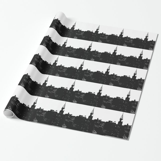 Pop Art New York Silhouette Geschenkpapier (Ungerollt)