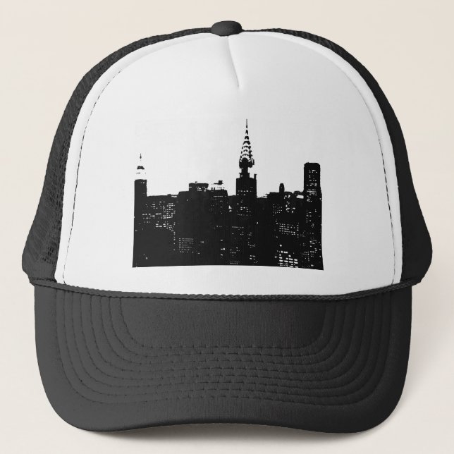Pop Art New York Silhouette Truckerkappe (Vorderseite)