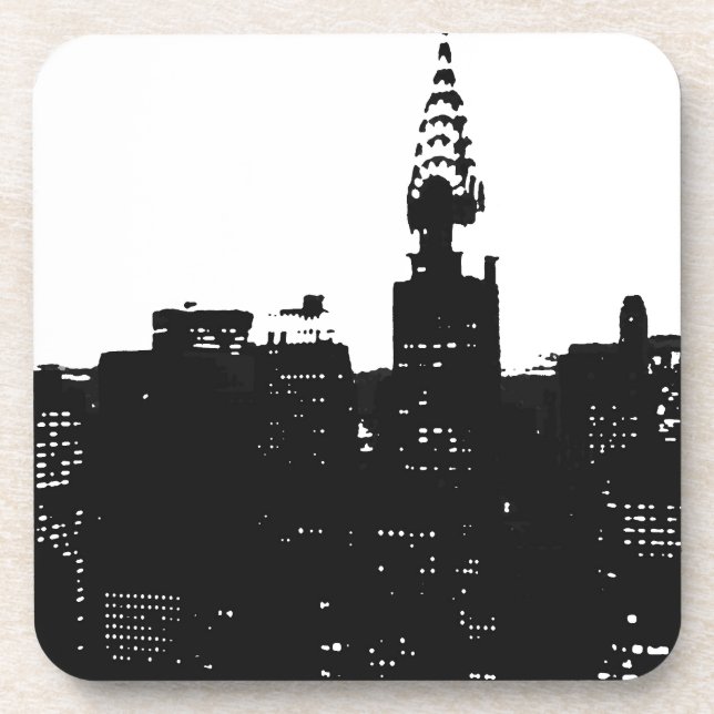 Pop Art New York Silhouette Untersetzer (Vorderseite)