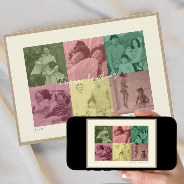 Pop Art Noël photo collage de vacances Carte de vo (Créateur téléchargé)