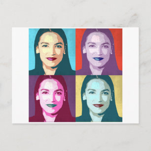 Pop Art Ocasio-Cortez Postkarte