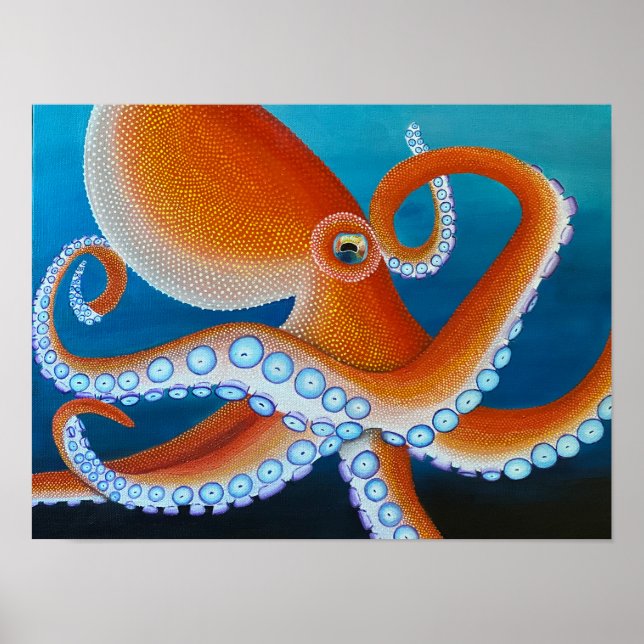Pop Art Octopus Fine Art Print Value Poster Papier (Devant)