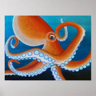 Pop Art Octopus Kunstdruckwertpapier Poster